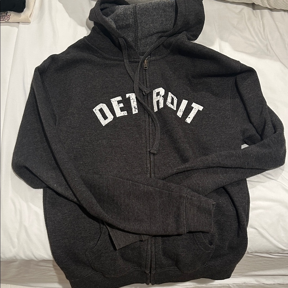 Detroit Women’s Zip Up Grey Hoodie